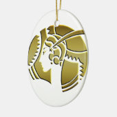 Art Deco Lady in Gold Keramik Ornament (Links)