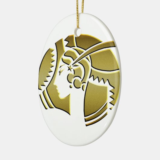 Art Deco Lady in Gold Keramik Ornament (Links)