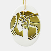 Art Deco Lady in Gold Keramik Ornament (Hinten)