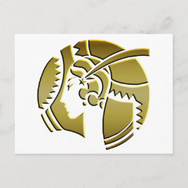 Art Deco Lady in Gold Postkarte