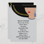 Art Deco Lady in Hat Party Einladung (Vorne/Hinten)