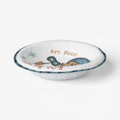 Art Deco Lady mit Blume weiß Pappteller (Gewinkelt)