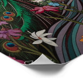 Art Deco Lady mit Peacock Poster (Ecke)