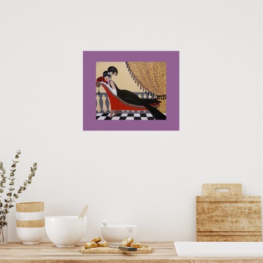 ART DECO LADY ON A LOUNGE POSTER (Küche)