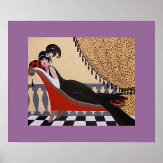 ART DECO LADY ON A LOUNGE POSTER (Vorne)