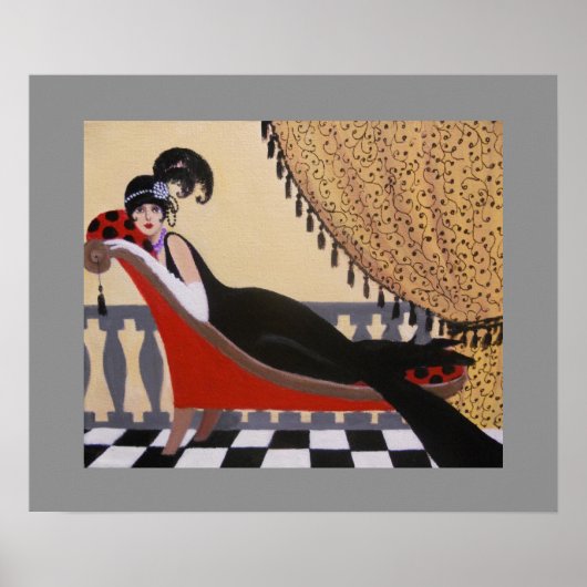 ART DECO LADY ON THE LOUNGE POSTER (Vorne)