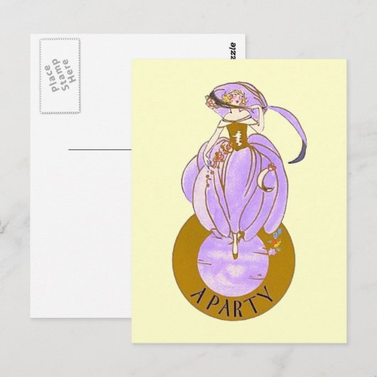 ART DECO LADY POSTKARTE (Vorne/Hinten)