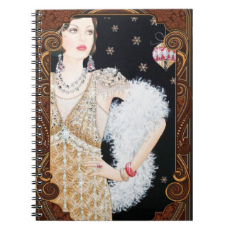 Art Deco Lady Vintages Weihnachtsgeschenk Notizblock