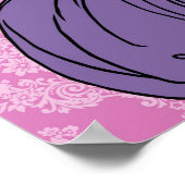 Art Deco Lady with Damask - BIANCA: Pariser Pflaum Poster (Ecke)