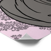 Art Deco Lady with Damask - BIANCA: Tea Time Poster (Ecke)