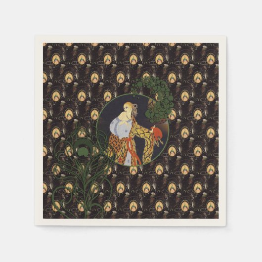 Art Deco Ladys Cocktail Papier Napkins Serviette (Vorderseite)