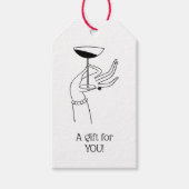 Art Deco Lady's Hand Holding Champagne Glass Geschenkanhänger (Vorderseite)