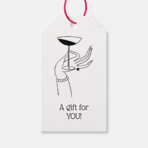 Art Deco Lady's Hand Holding Champagne Glass Geschenkanhänger