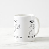 Art Deco Lady's Hand Holding Champagne Glass Kaffeetasse (VorderseiteRechts)