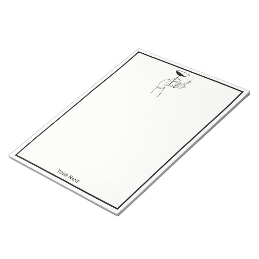 Art Deco Lady's Hand Holding Champagne Glass Notizblock (angewinkelt)