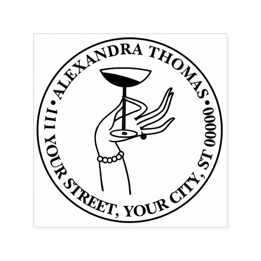 Art Deco Lady's Hand Holding Champagne Glass Permastempel (Design)