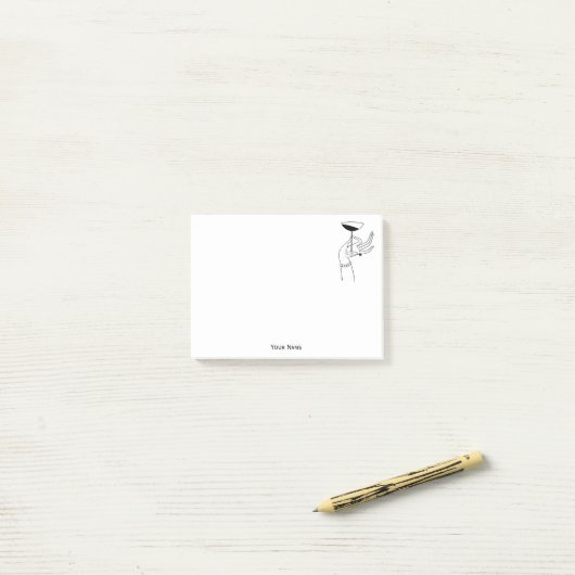 Art Deco Lady's Hand Holding Champagne Glass Post-it Klebezettel (Auf Schreibtisch)