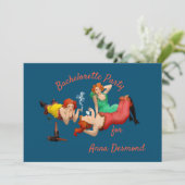 Art Deco Ladys Junggeselinnen-Abschied Einladung (Stehend Vorderseite)