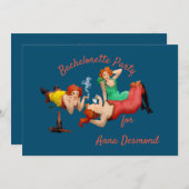 Art Deco Ladys Junggeselinnen-Abschied Einladung (Vorne/Hinten)