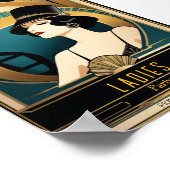 Art Deco Ladys Party Poster (Ecke)