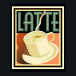 Art Deco Latte Poster 16 x 20<br><div class="desc">Hübsches Art Deco Latte Coffee Poster 16 x 20</div>