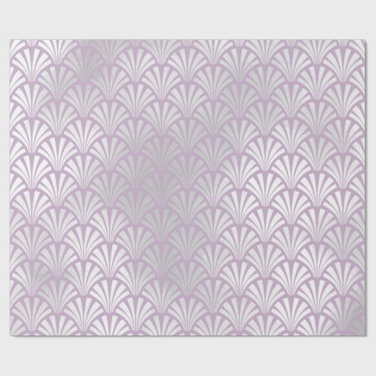Art Deco Lavender Silver Gray Scales Seashells Geschenkpapier (Flach)