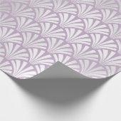 Art Deco Lavender Silver Gray Scales Seashells Geschenkpapier (Ecke)