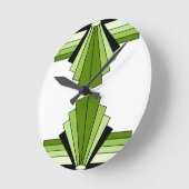 Art Deco Layers in Limes Runde Wanduhr (Winkel)