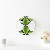 Art Deco Layers in Limes Runde Wanduhr (Zuhause)