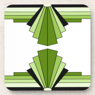Art Deco Layers in Limes Untersetzer