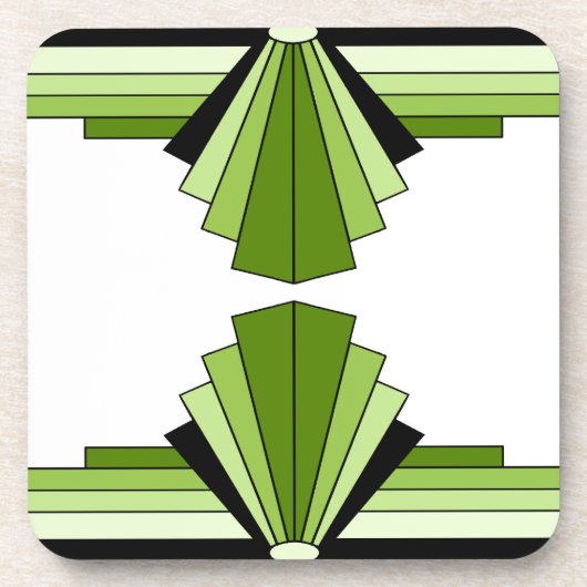 Art Deco Layers in Limes Untersetzer (Vorderseite)