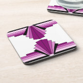 Art Deco Layers in Pinks Getränkeuntersetzer (Linke Seite)