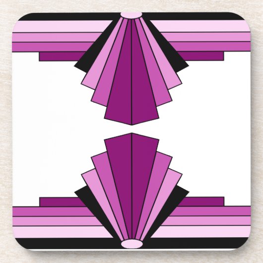 Art Deco Layers in Pinks Getränkeuntersetzer (Vorderseite)