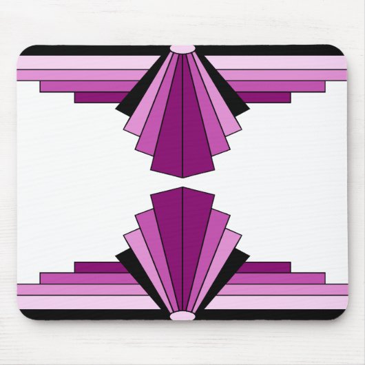Art Deco Layers in Pinks Mousepad (Vorne)
