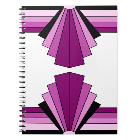 Art Deco Layers in Pinks Notizblock (Vorderseite)