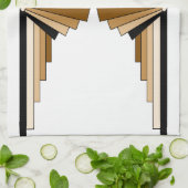 Art Deco Layers in Tan Geschirrtuch (Gefaltet)