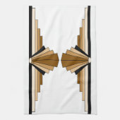 Art Deco Layers in Tan Geschirrtuch (Vertikal)