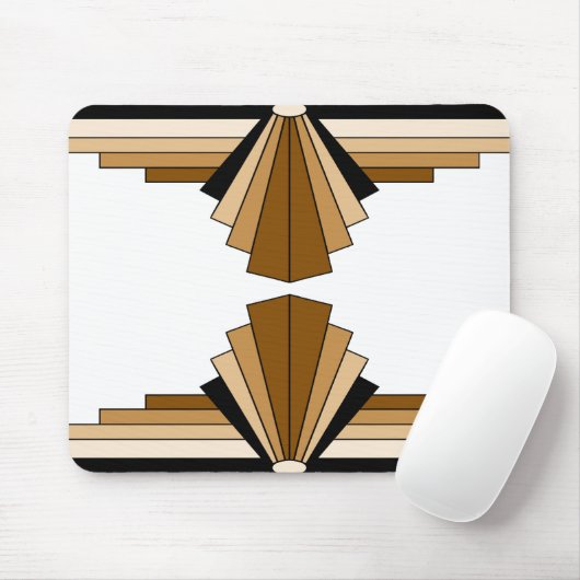 Art Deco Layers in Tan Mousepad (Mit Mouse)