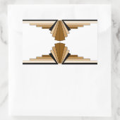 Art Deco Layers in Tan Rechteckiger Aufkleber (Tasche)