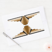 Art Deco Layers in Tan Rechteckiger Aufkleber (Umschlag)