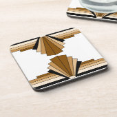 Art Deco Layers in Tan Untersetzer (Linke Seite)