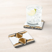 Art Deco Layers in Tan Untersetzer (Rechte Seite)