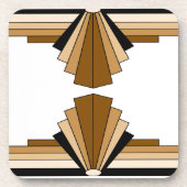 Art Deco Layers in Tan Untersetzer (Vorderseite)