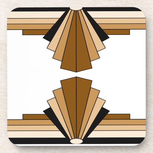 Art Deco Layers in Tan Untersetzer (Vorderseite)