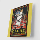 Art Deco Le Daure Ad Wall Clock Quadratische Wanduhr (Winkel)