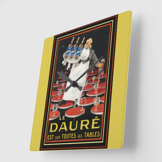 Art Deco Le Daure Ad Wall Clock Quadratische Wanduhr (Winkel)