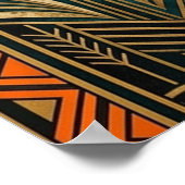 Art Deco Leaping Black Cat Wall Art Poster (Ecke)