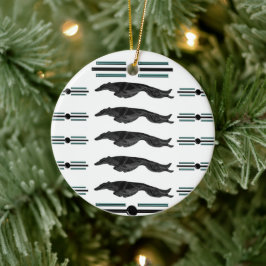 Art Deco Leaping Borzoi Weihnachtsschmuck