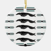 Art Deco Leaping Borzoi Weihnachtsschmuck (Vorne)
