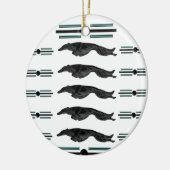 Art Deco Leaping Borzoi Weihnachtsschmuck (Links)